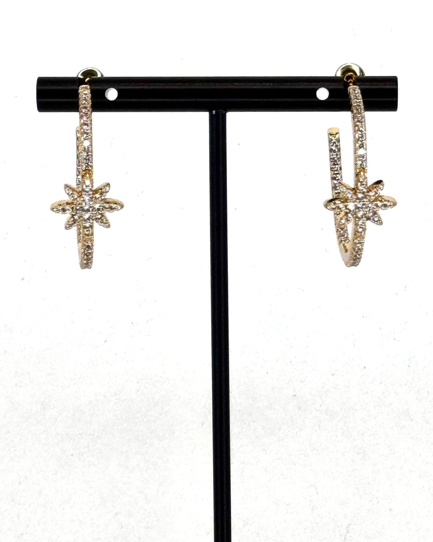 Celestial Star Hoop Earrings – Gold
