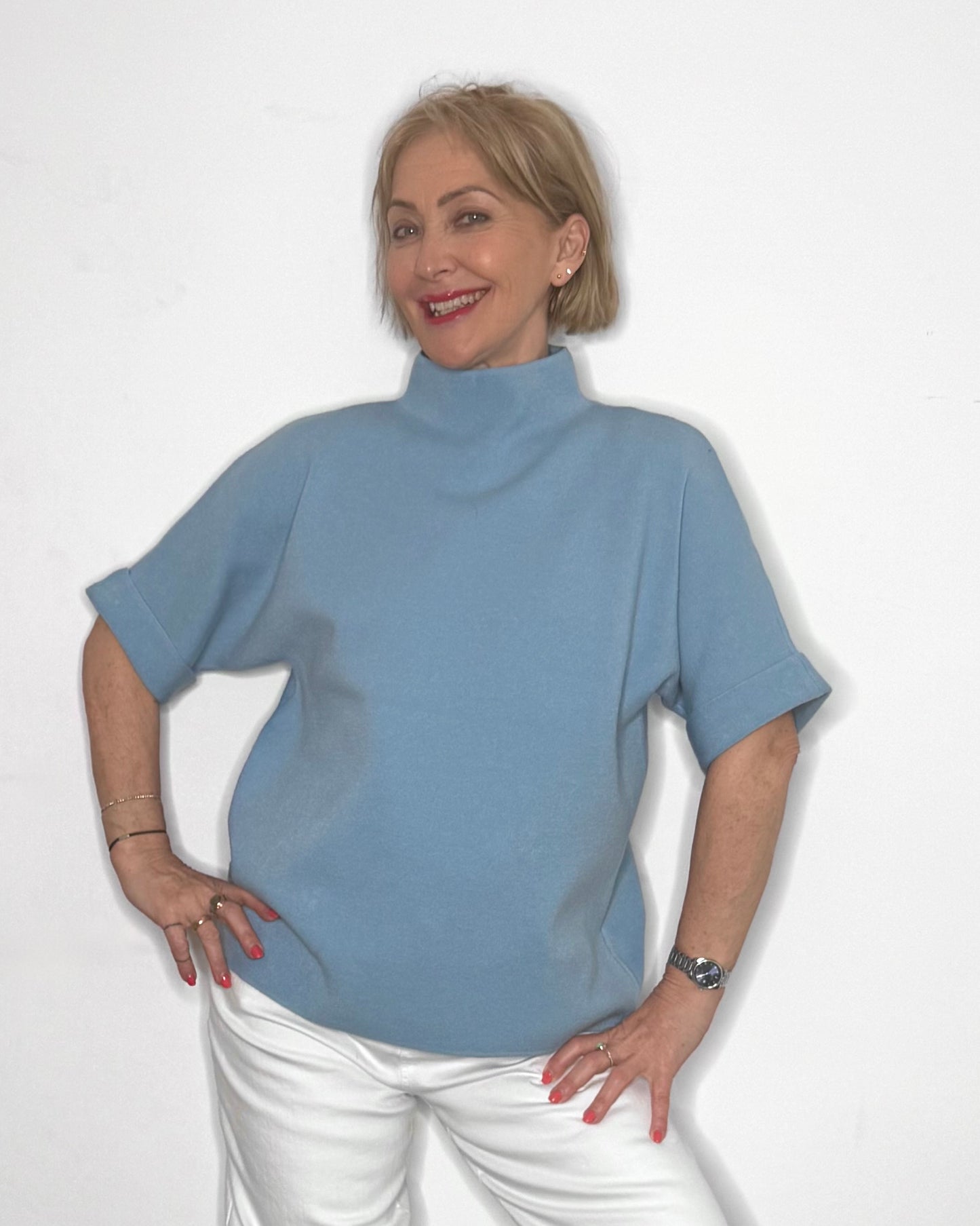 The Nicole Knit in Pale Blue
