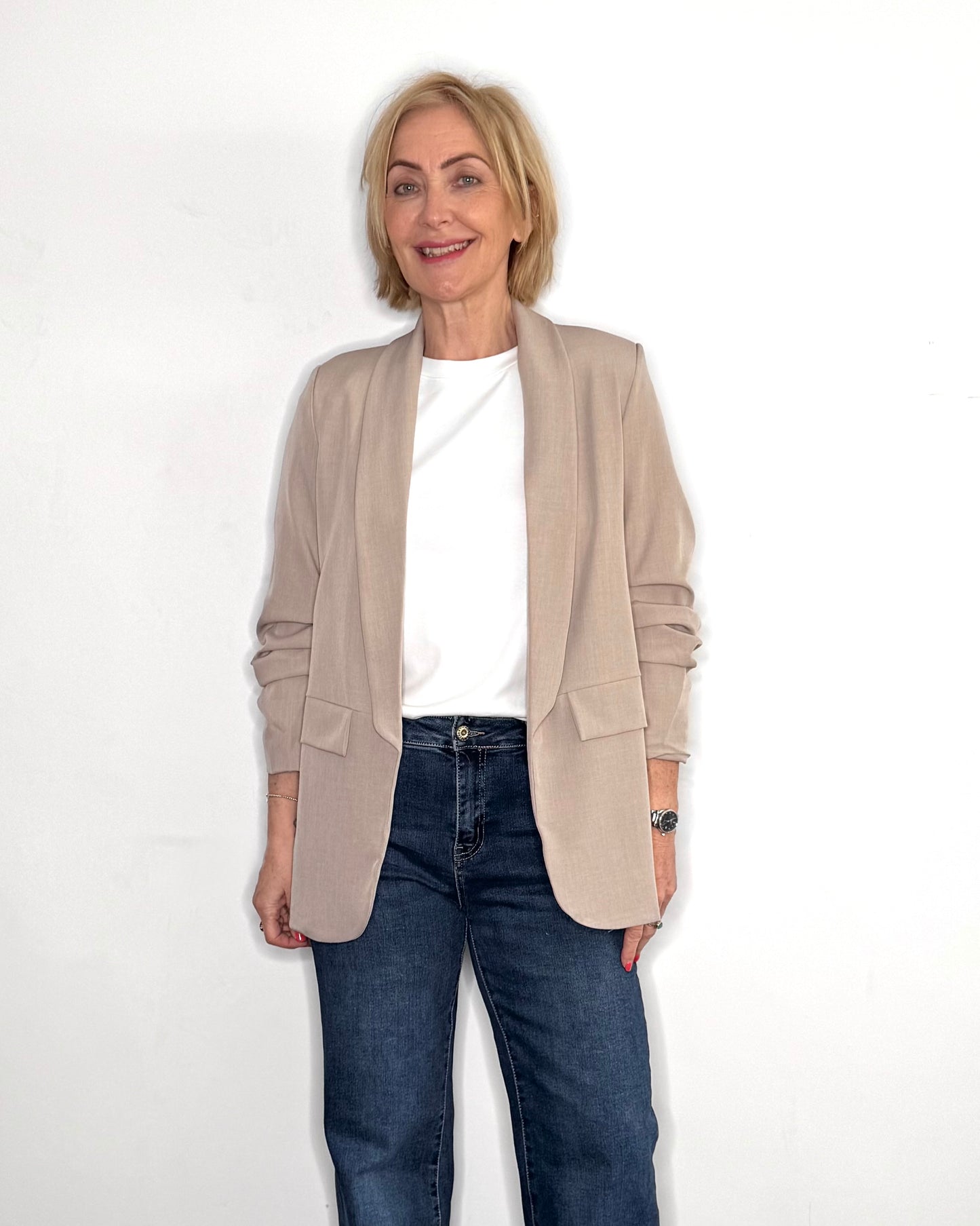 The Gloria Blazer in Taupe