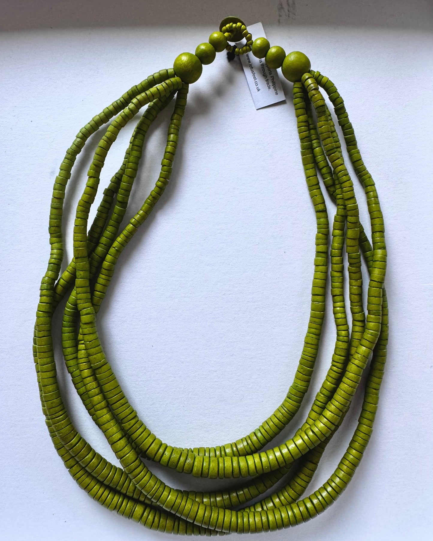 Luna Multi-Strand Necklace in Olive Green