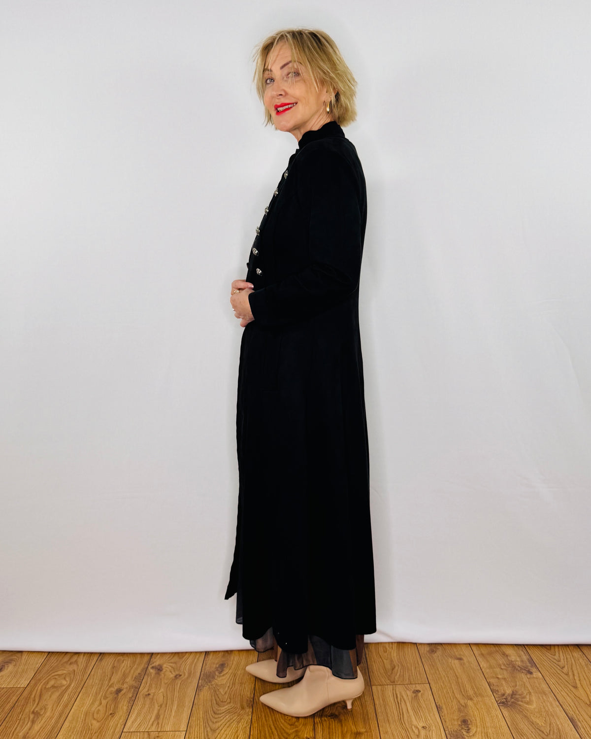 The Carla Military Coat in Black
