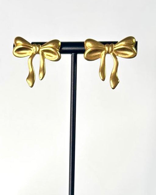 Golden Bow Statement Earrings
