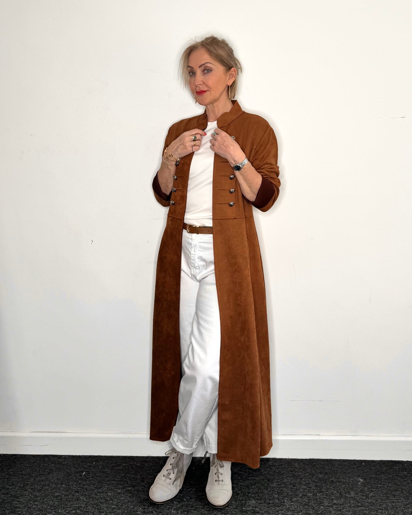 The Carla Military Coat in Tan