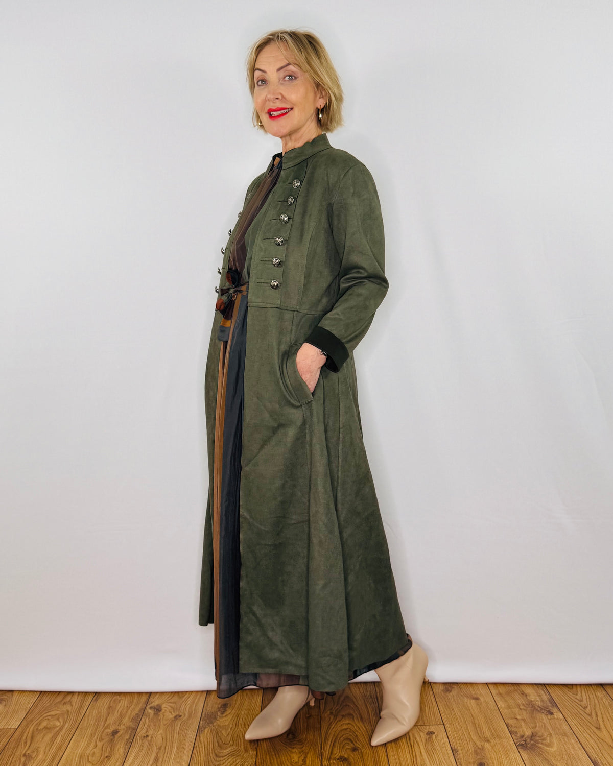 The Carla Military Coat in Khaki