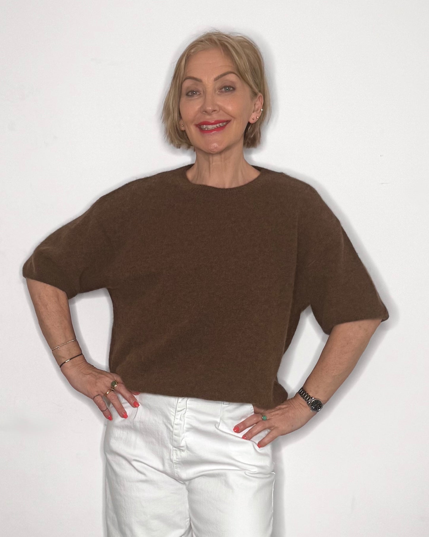 The Frankie Crew Neck Knit in Mocha