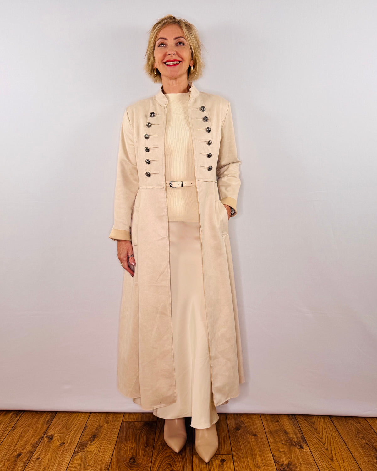 The Carla Military Coat in Oat