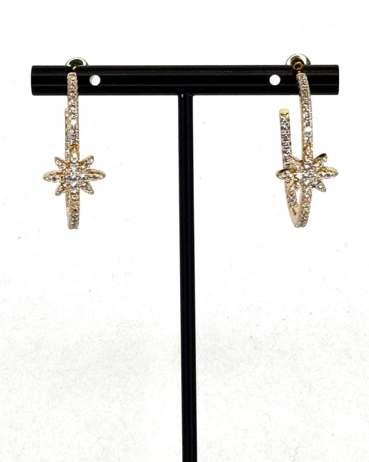 Celestial Star Hoop Earrings – Gold