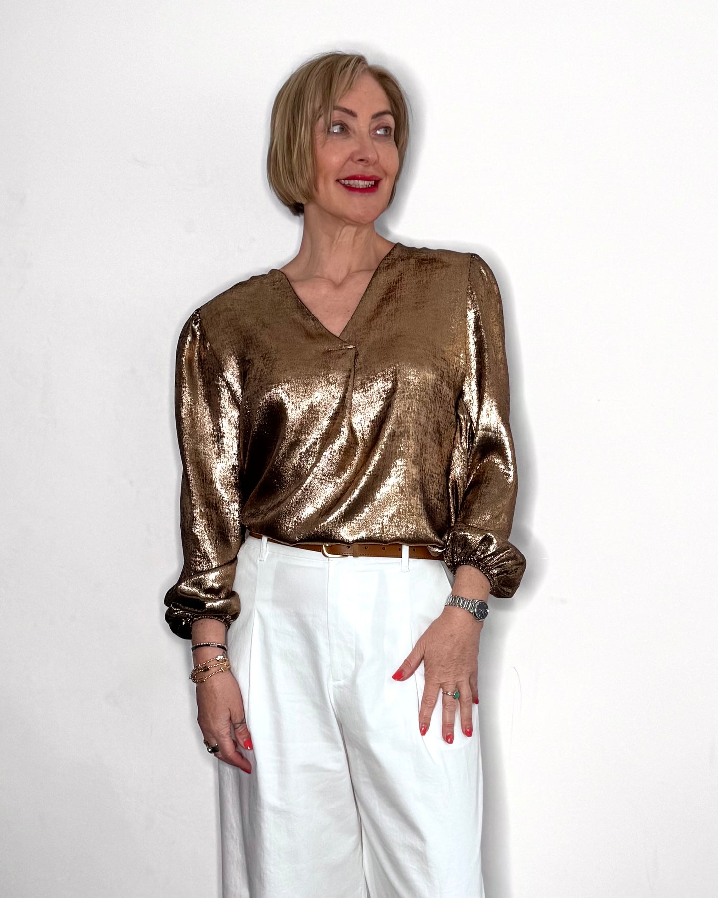 The Elsie Blouse in Warm Bronze