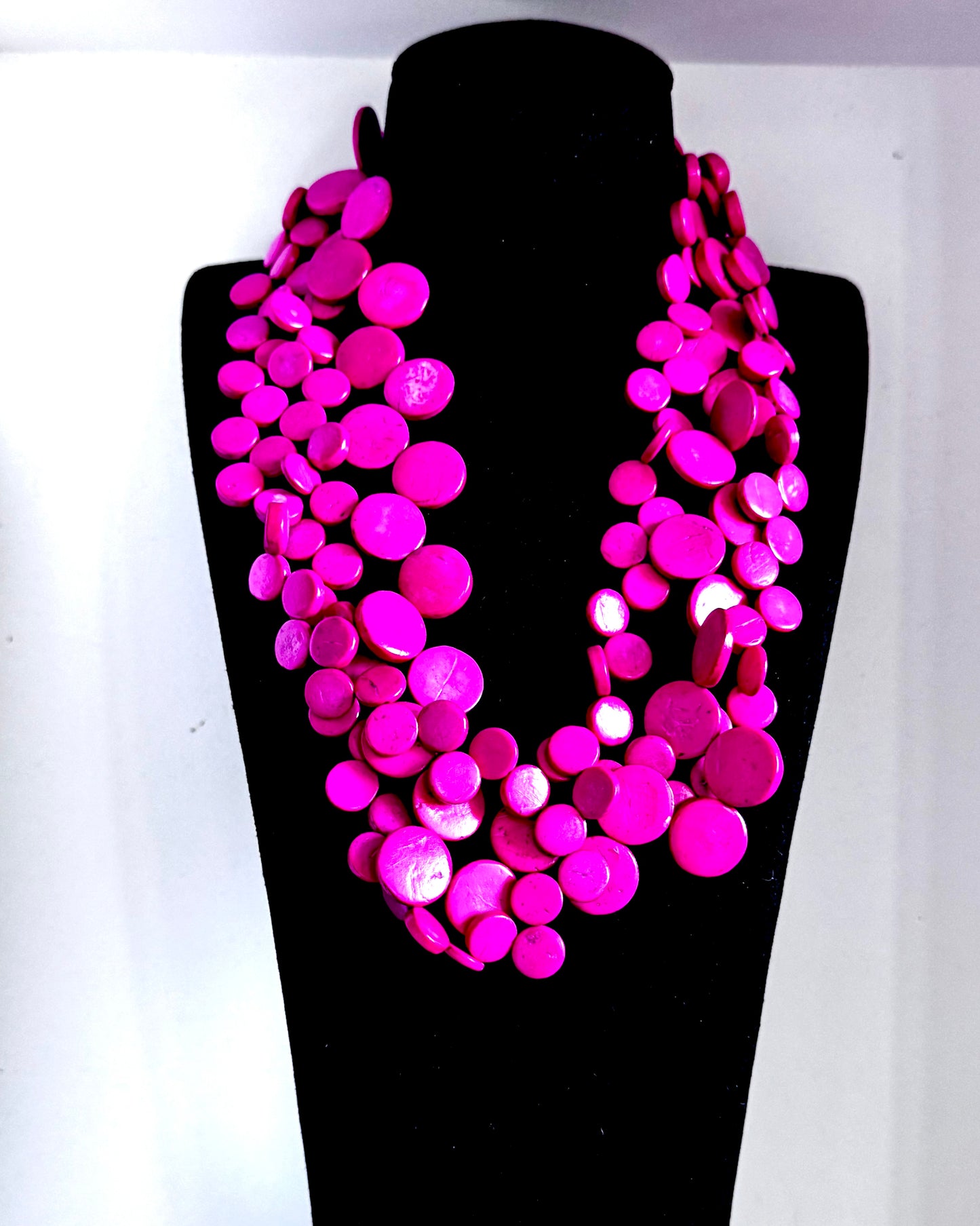 Cascade Disc Necklace in Pink