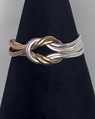 Two-Tone Snake Chain Knot Bracelet