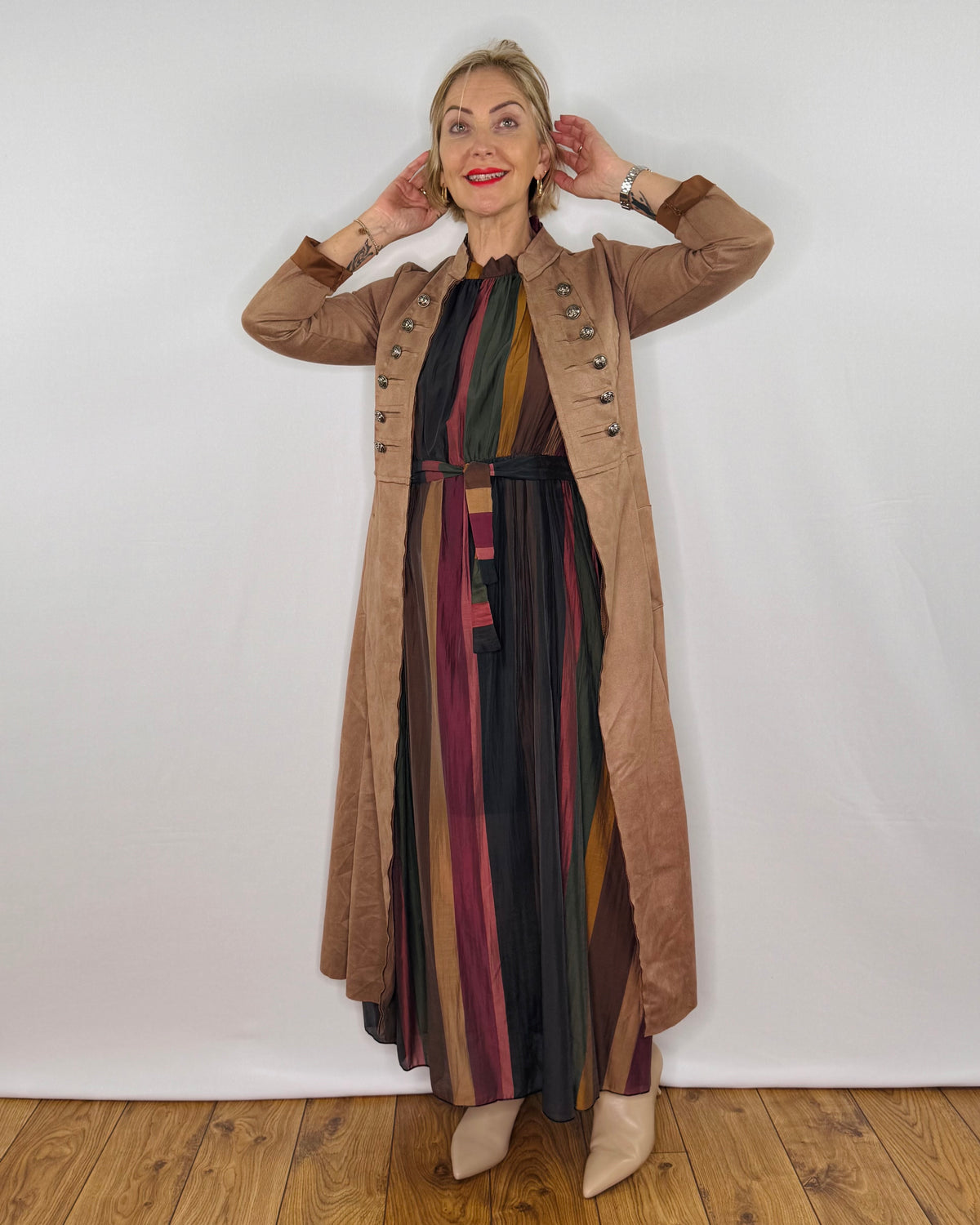 The Carla Military Coat in Mushroom