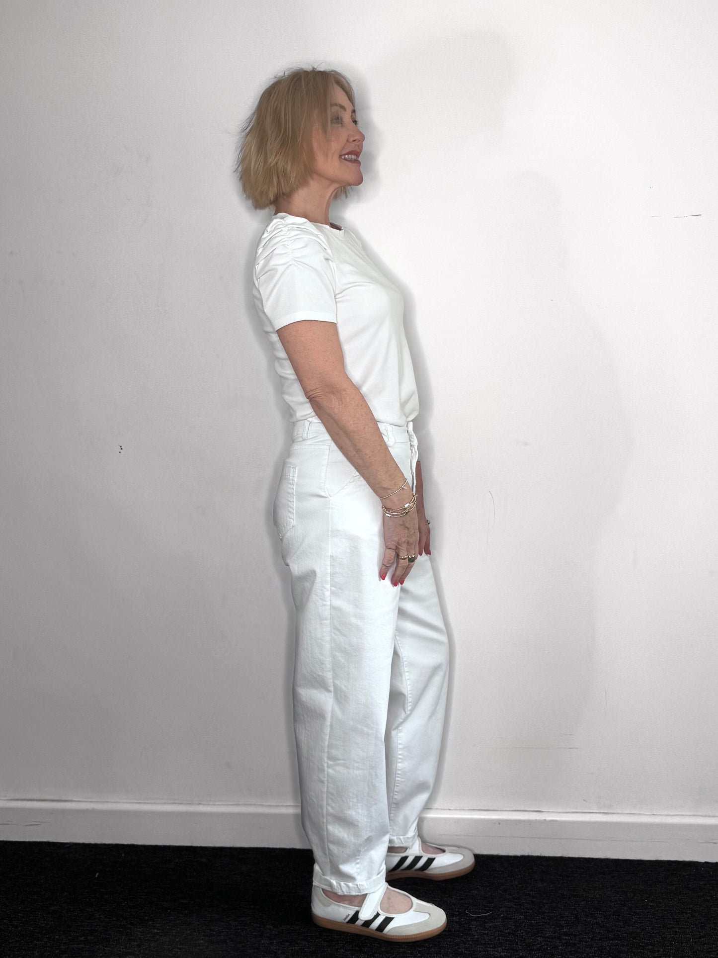 The May Barrel Trousers in White