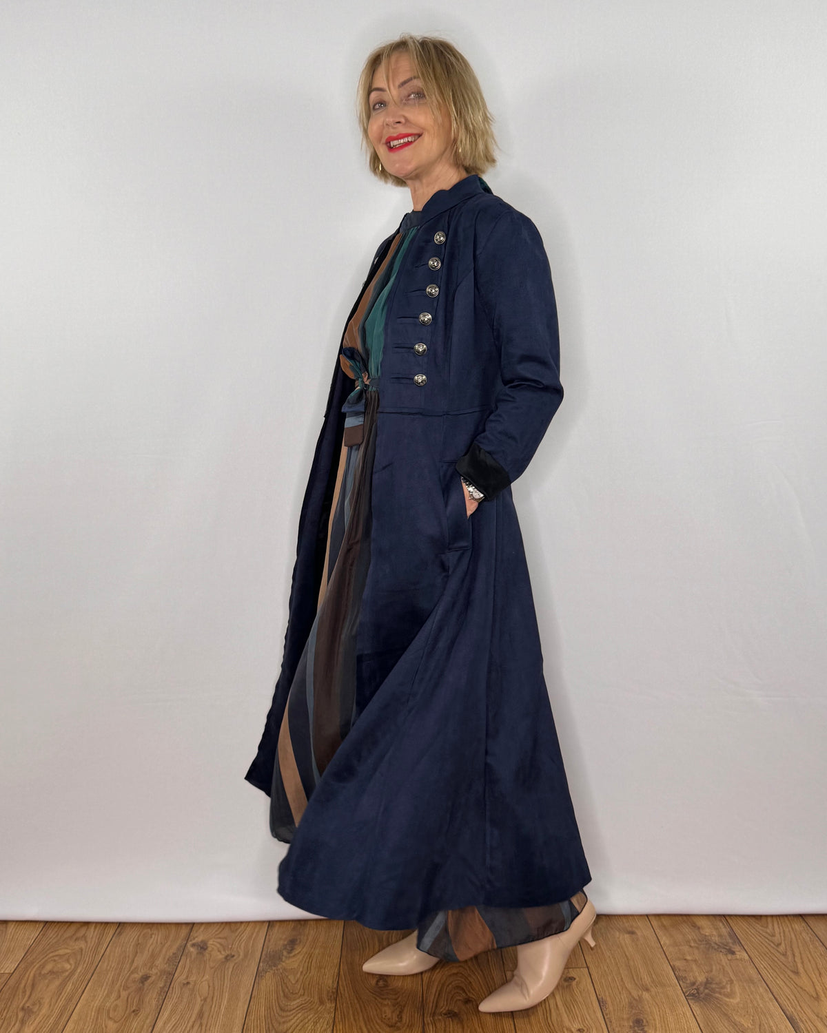 The Carla Military Coat in Navy