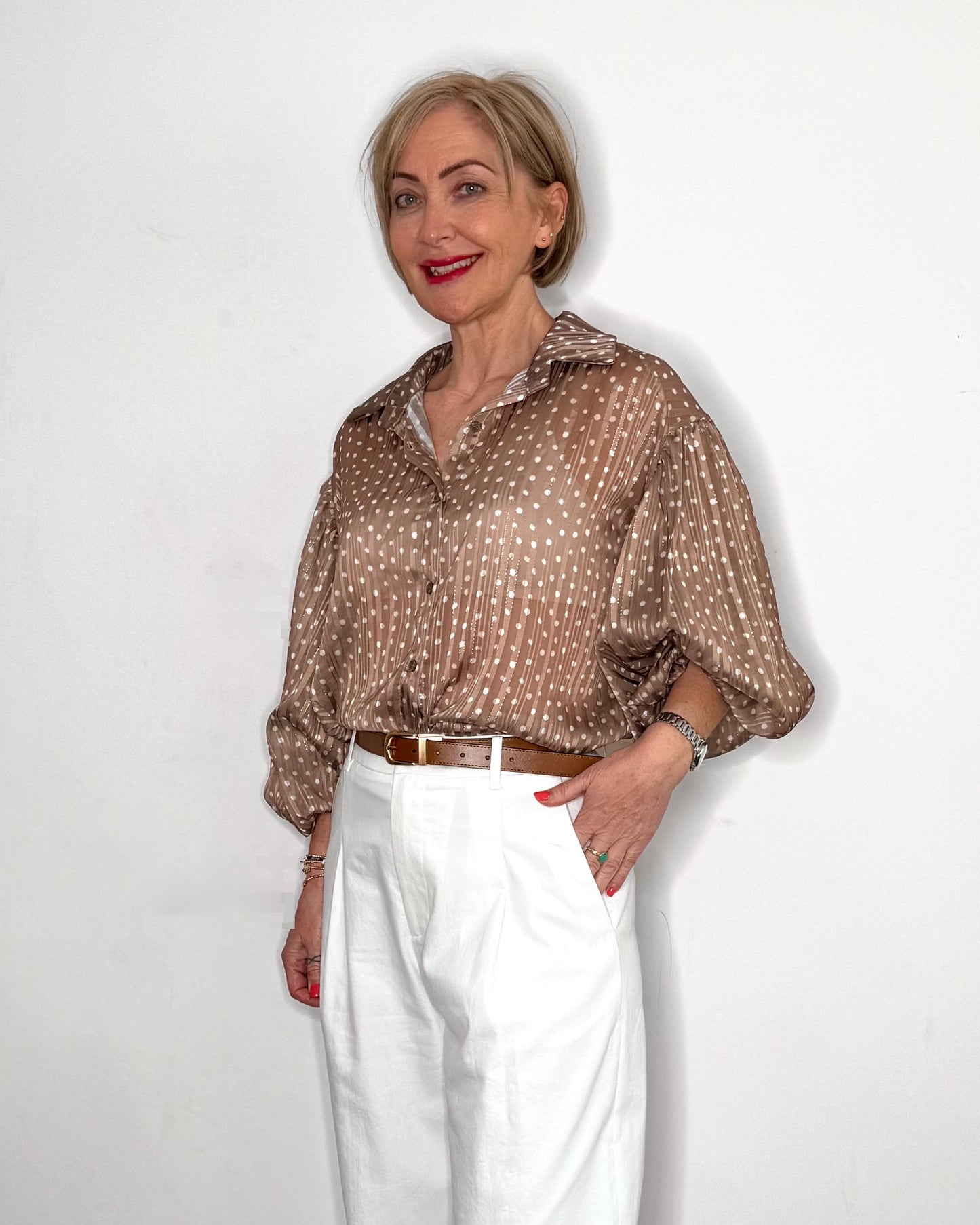 The Lily Blouse in Cappuccino