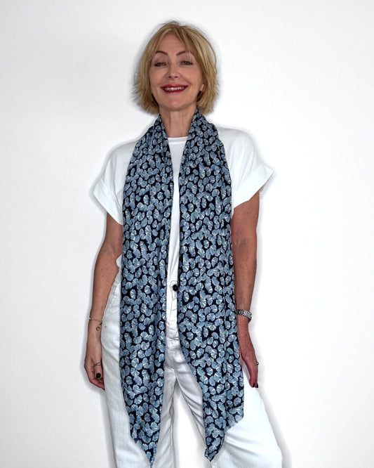 Shell Print Scarf in Blue
