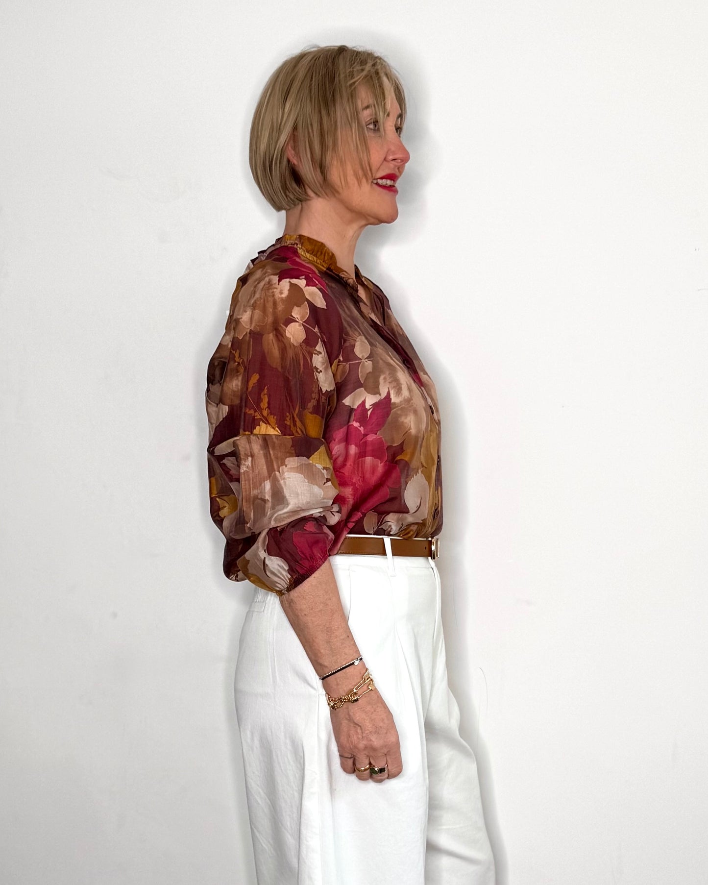 The Leyla Floral Blouse in Pink