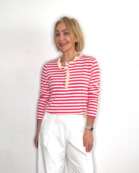 The Pascale Stripe Top in Pink