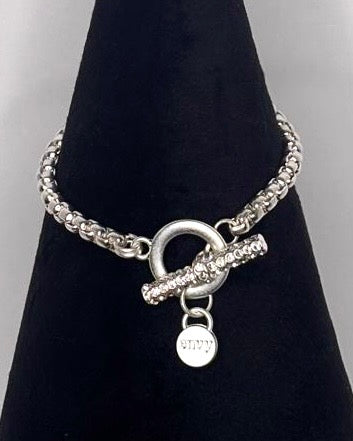 Crystal Toggle Bracelet in Silver