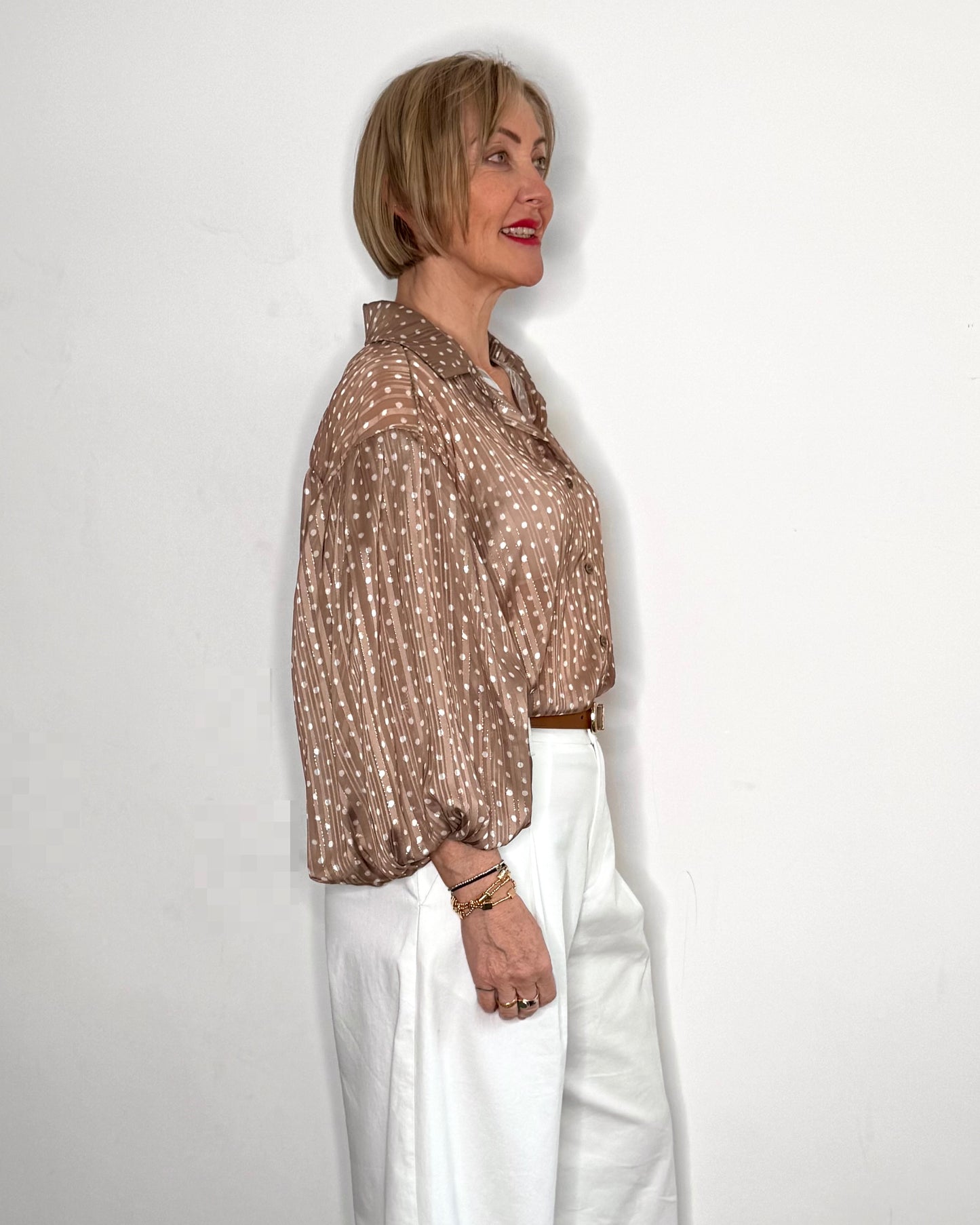 The Lily Blouse in Cappuccino