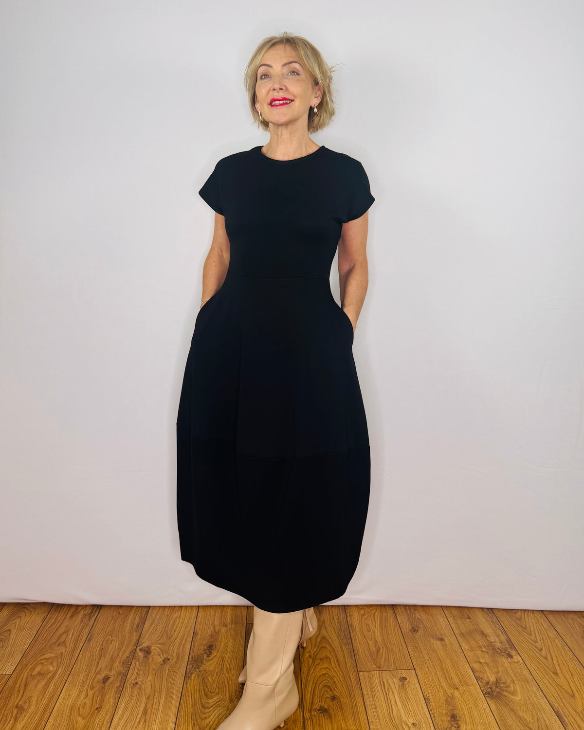 Gemma Heavy Jersey Dress in Black