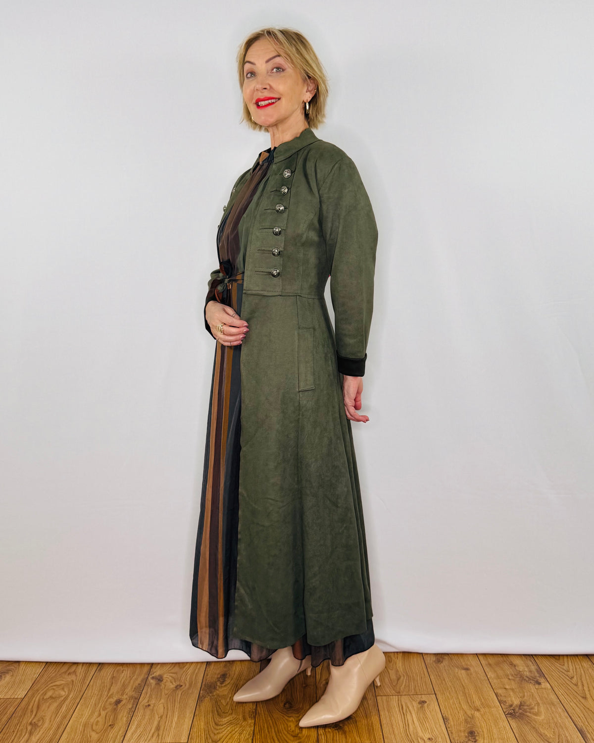 The Carla Military Coat in Khaki