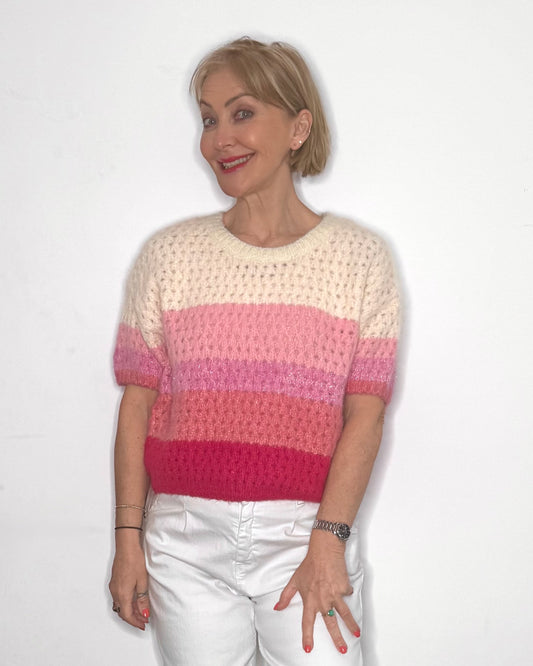 The Briony Stripe Knit in Pink