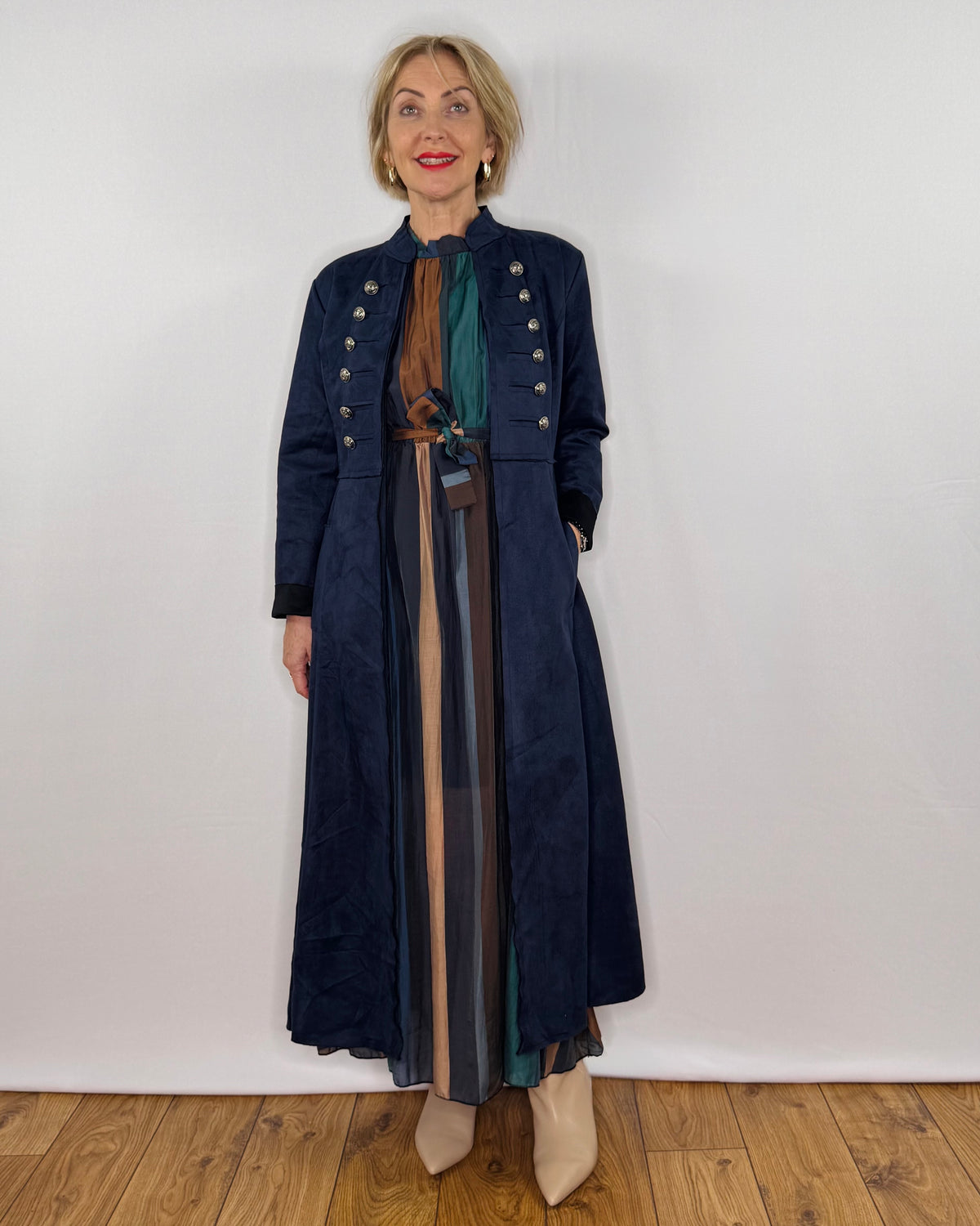 The Carla Military Coat in Navy