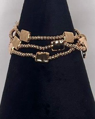 Multi-Strand Beaded Bracelet in Gold