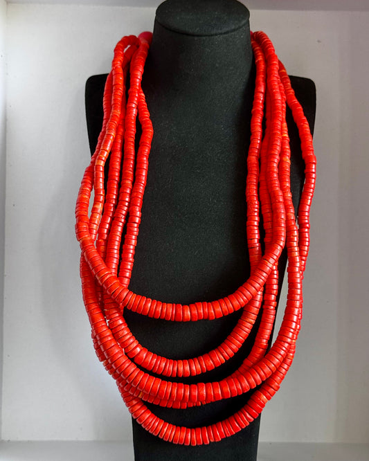Luna Multi-Strand Necklace in Orange