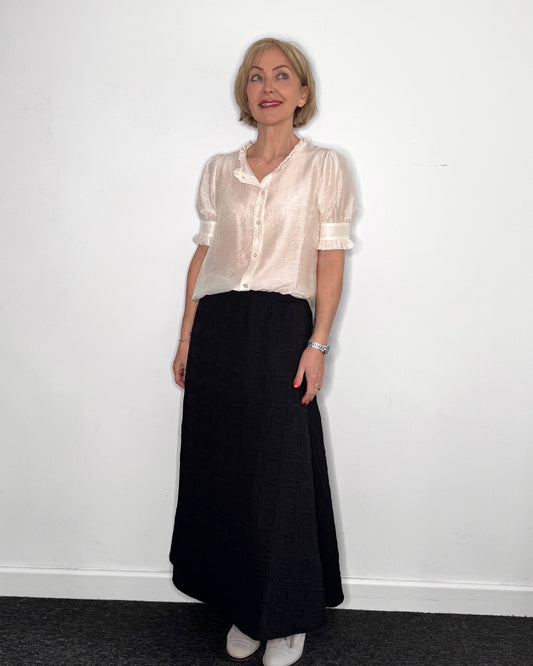 Lila Textured Skirt in Black
