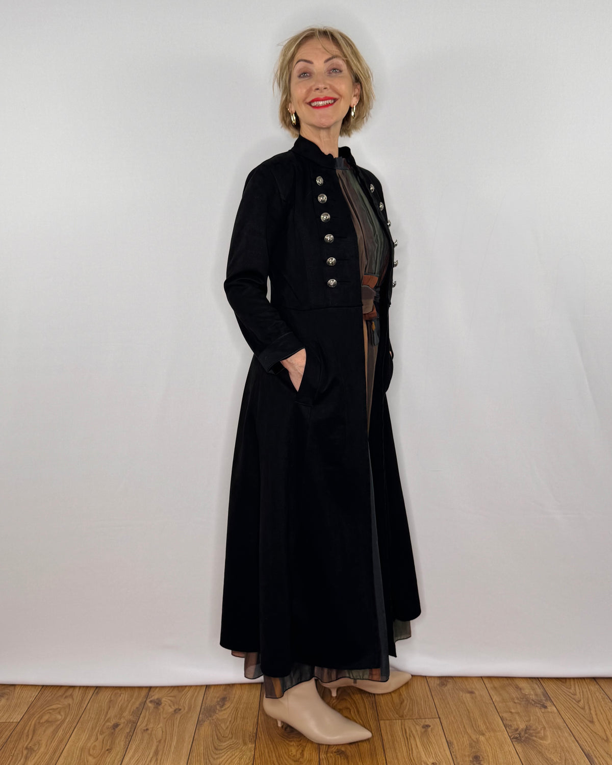 The Carla Military Coat in Black