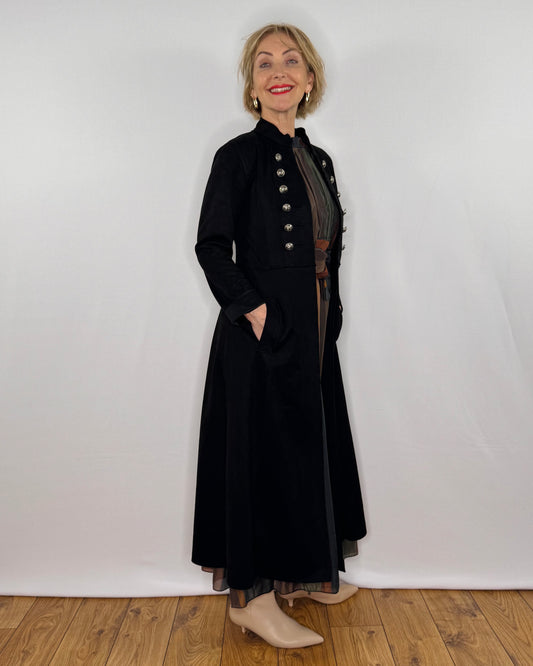 The Carla Military Coat in Black