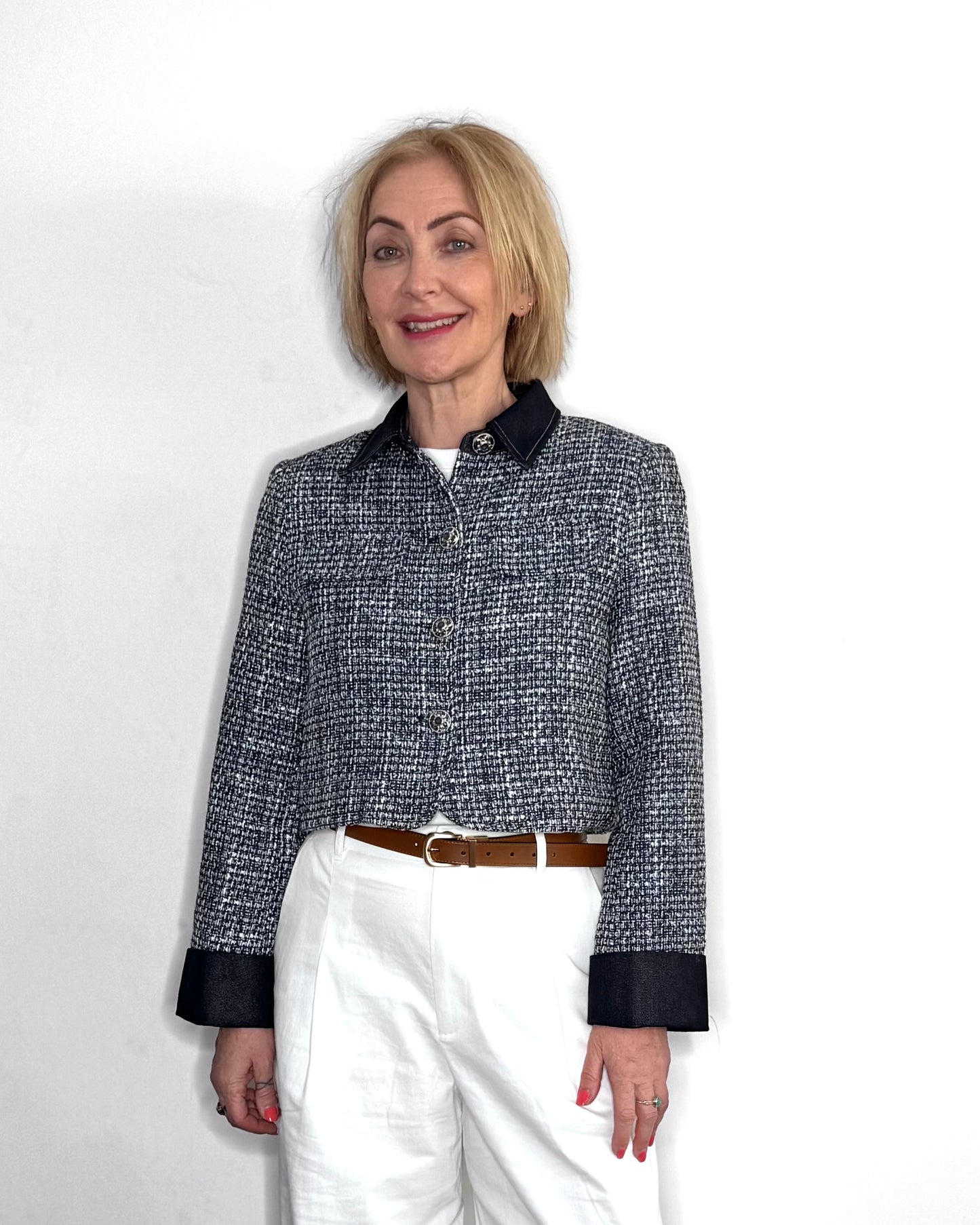 The Elise Jacket in Navy Mix