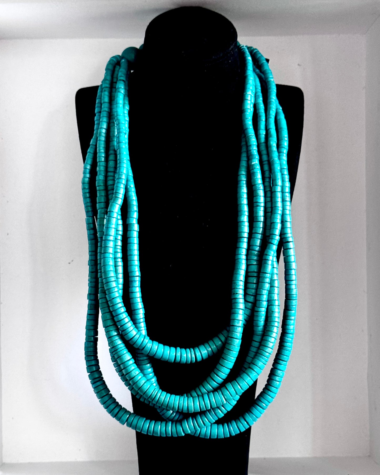 Luna Multi-Strand Necklace in Aqua