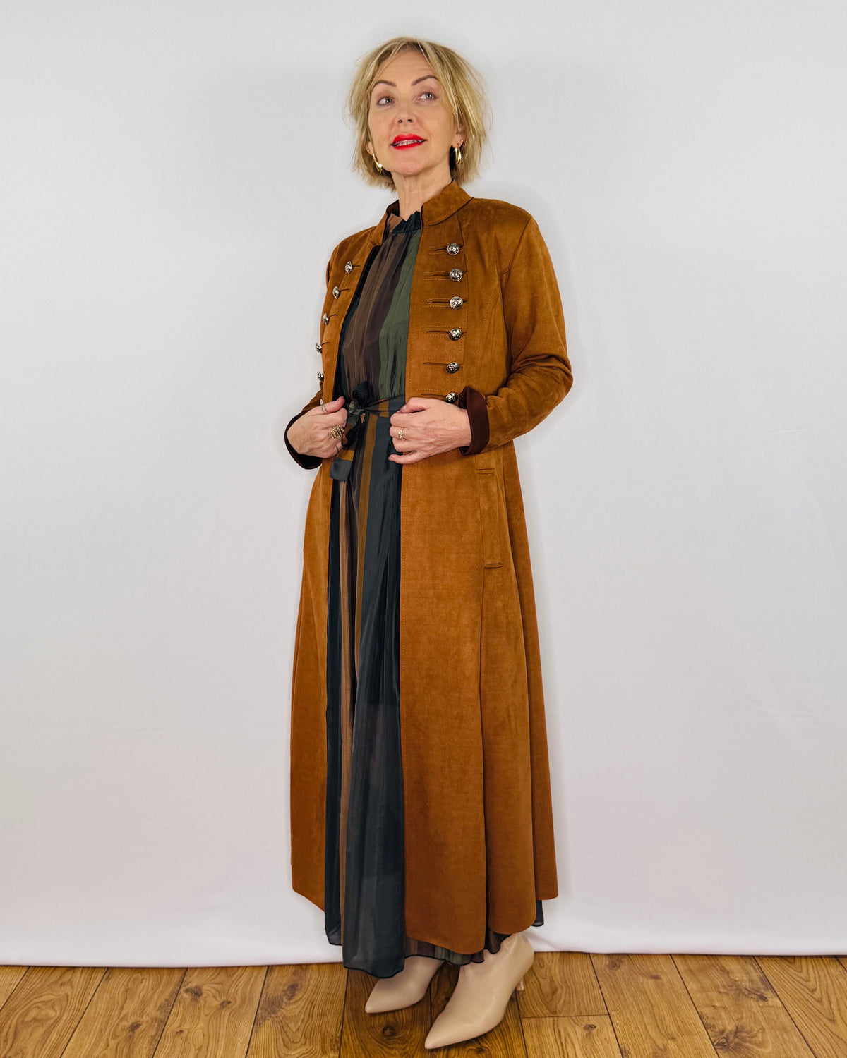 The Carla Military Coat in Tan
