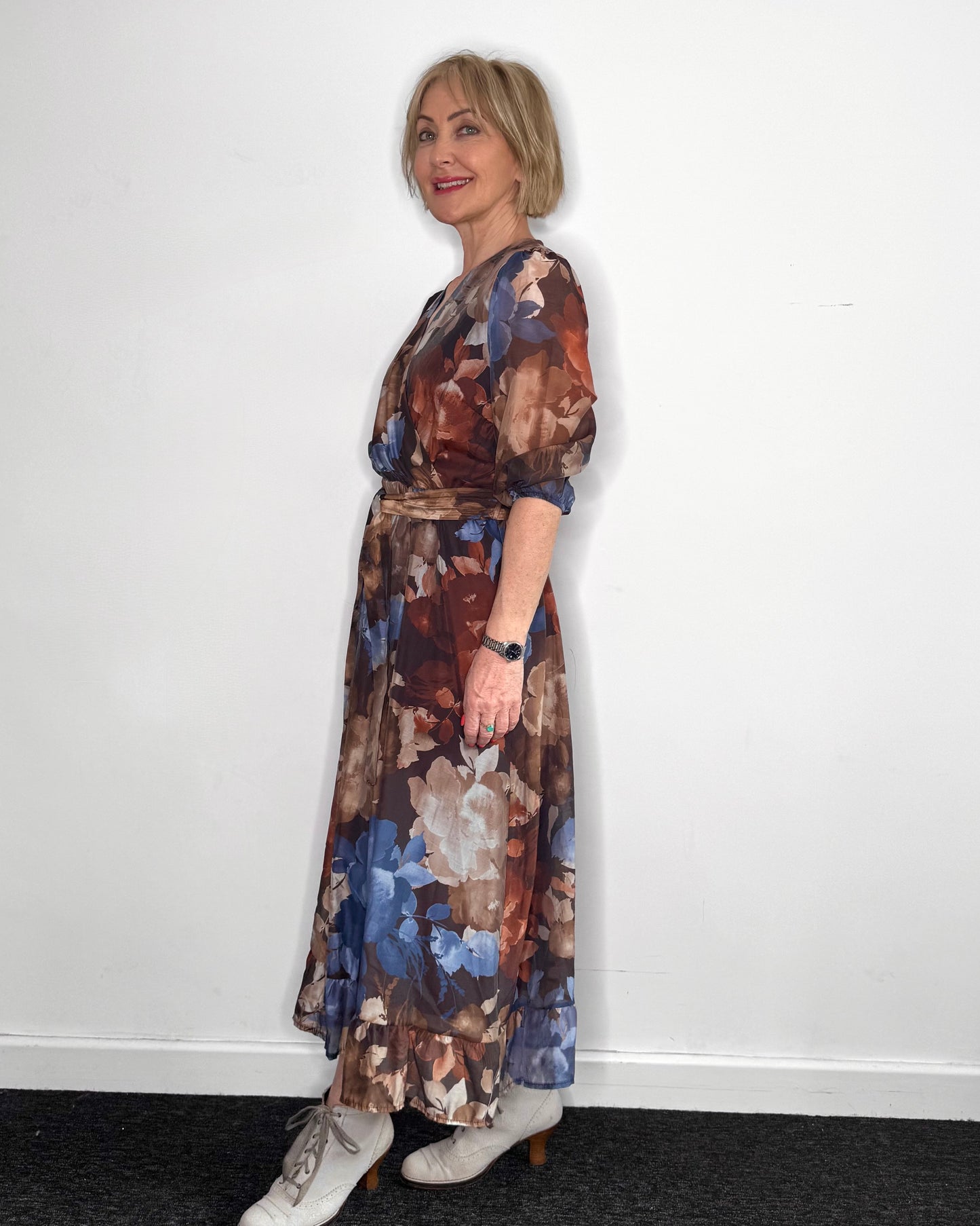 Layla Floral Dress in Blue