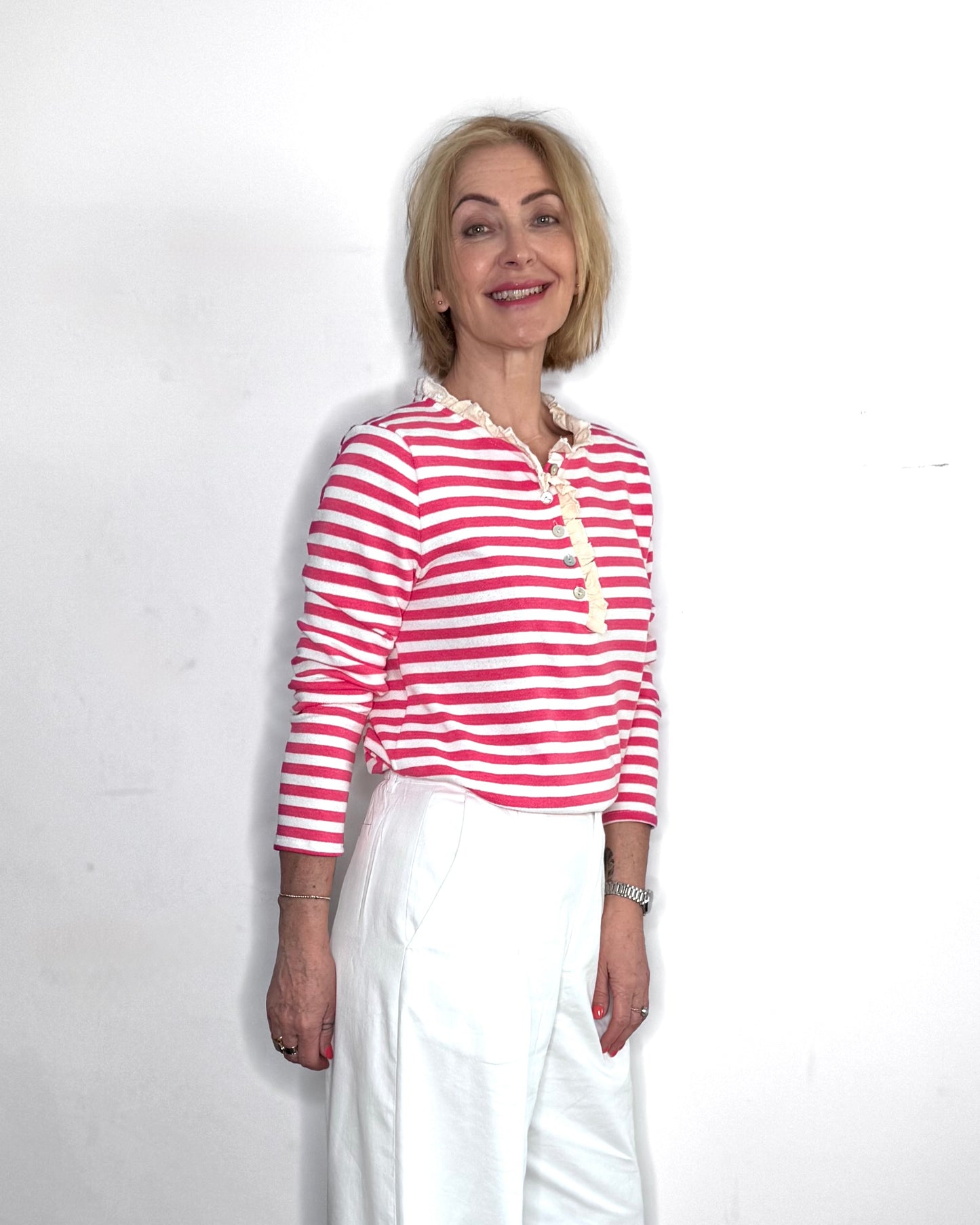 The Pascale Stripe Top in Pink