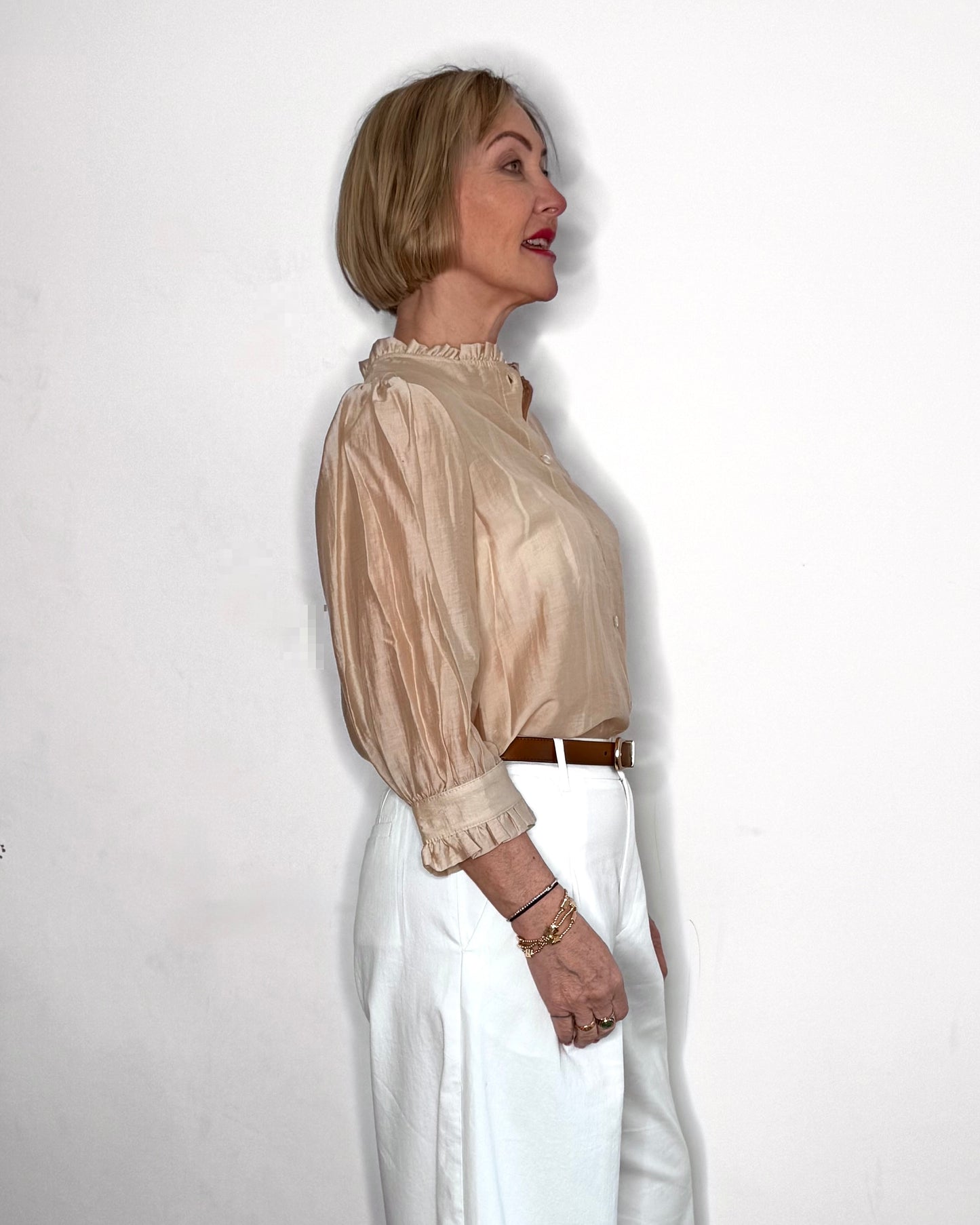 The Leice Blouse in Sandshell