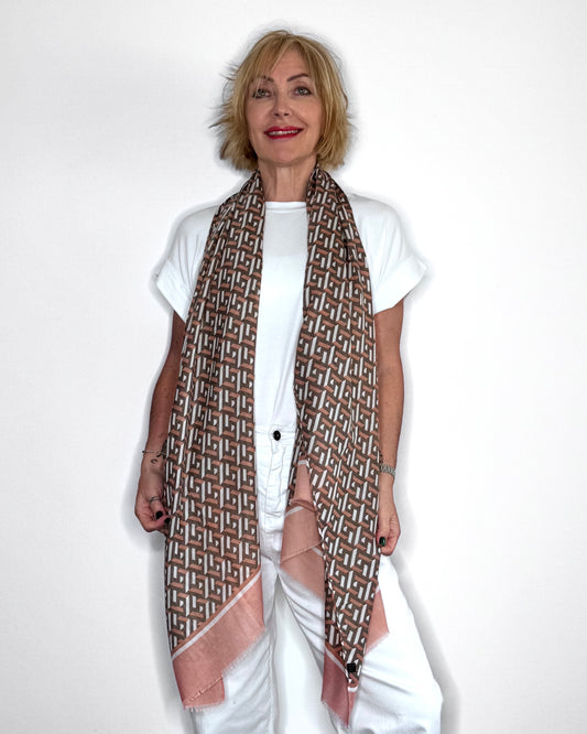 Mole & Pink Geometric Scarf