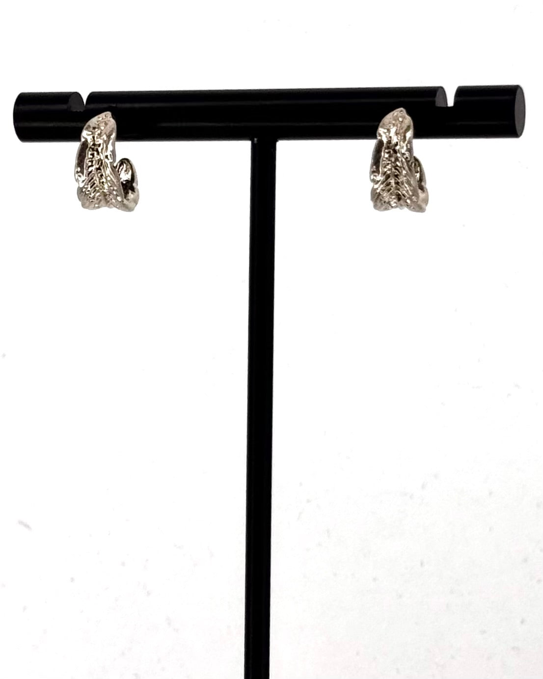 Sculpted Petal Stud Earrings in Silver
