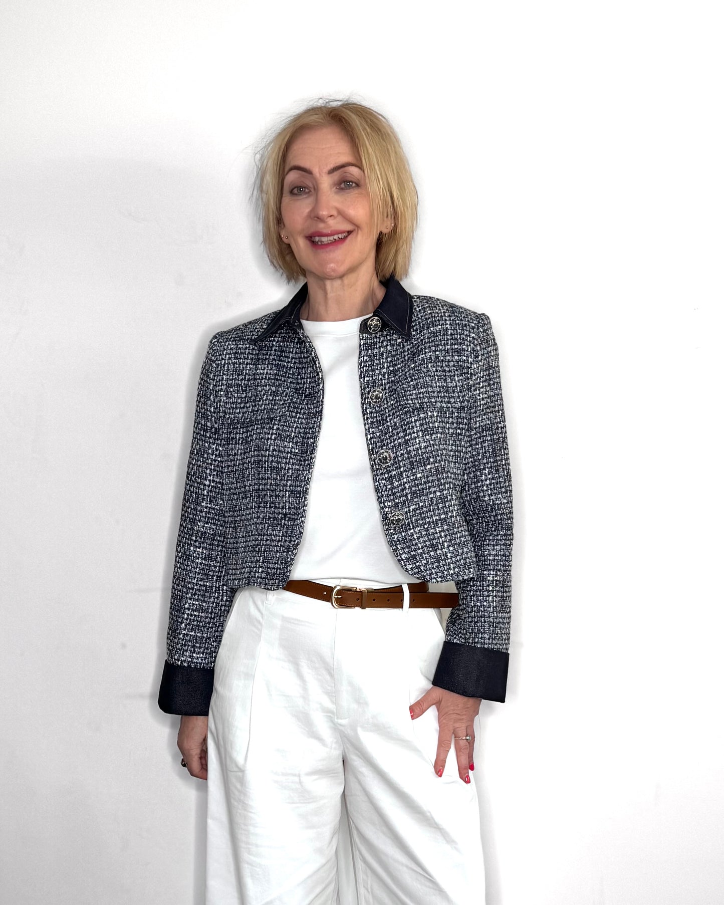 The Elise Jacket in Navy Mix