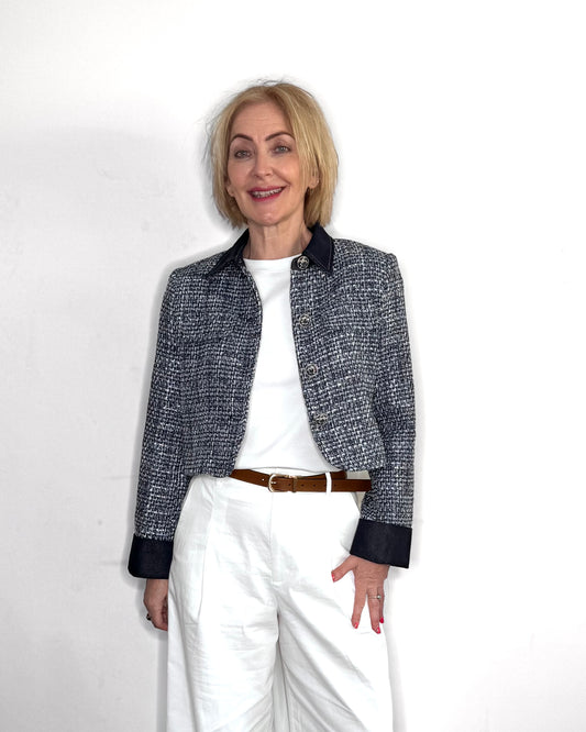 The Elise Jacket in Navy Mix