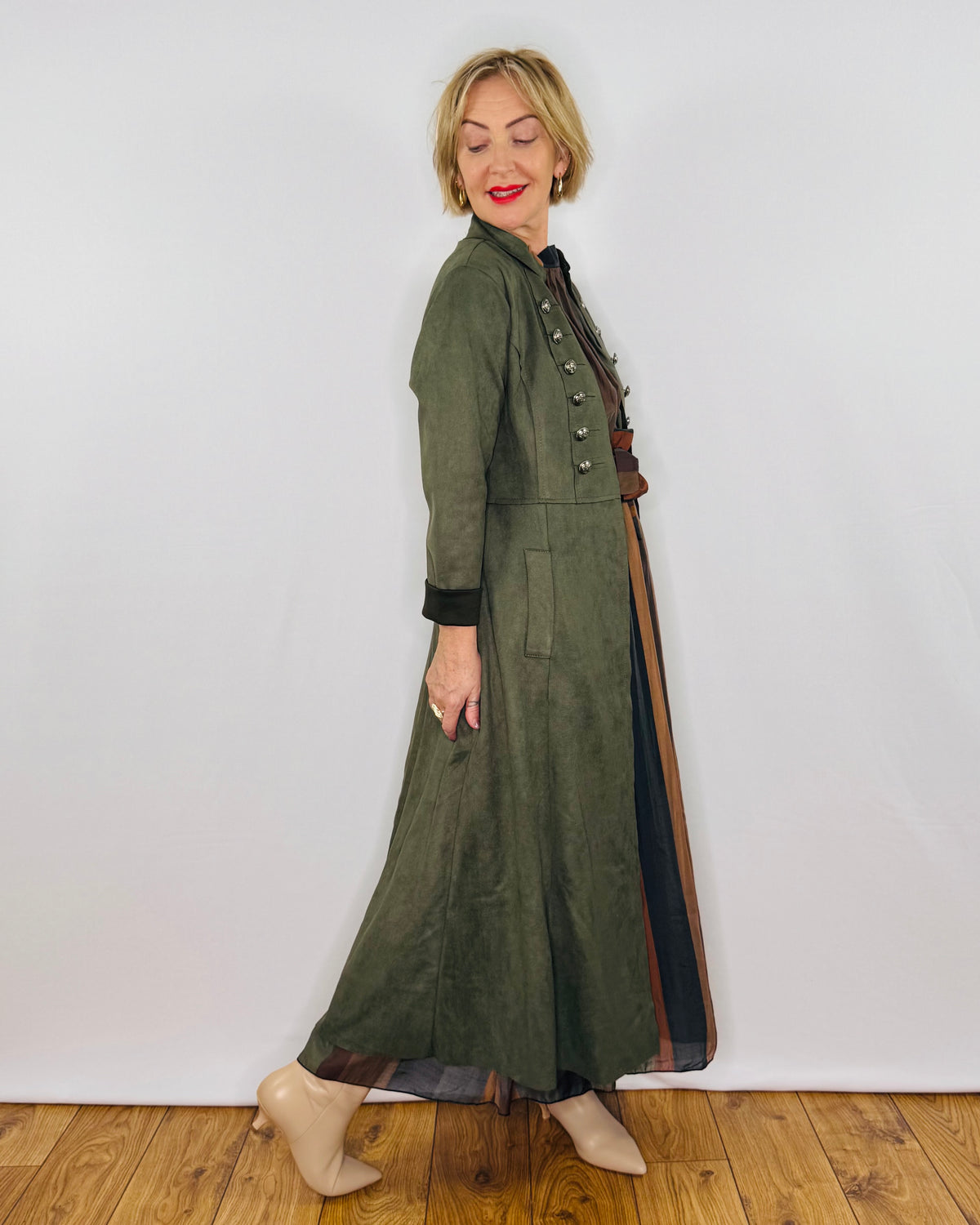 The Carla Military Coat in Khaki