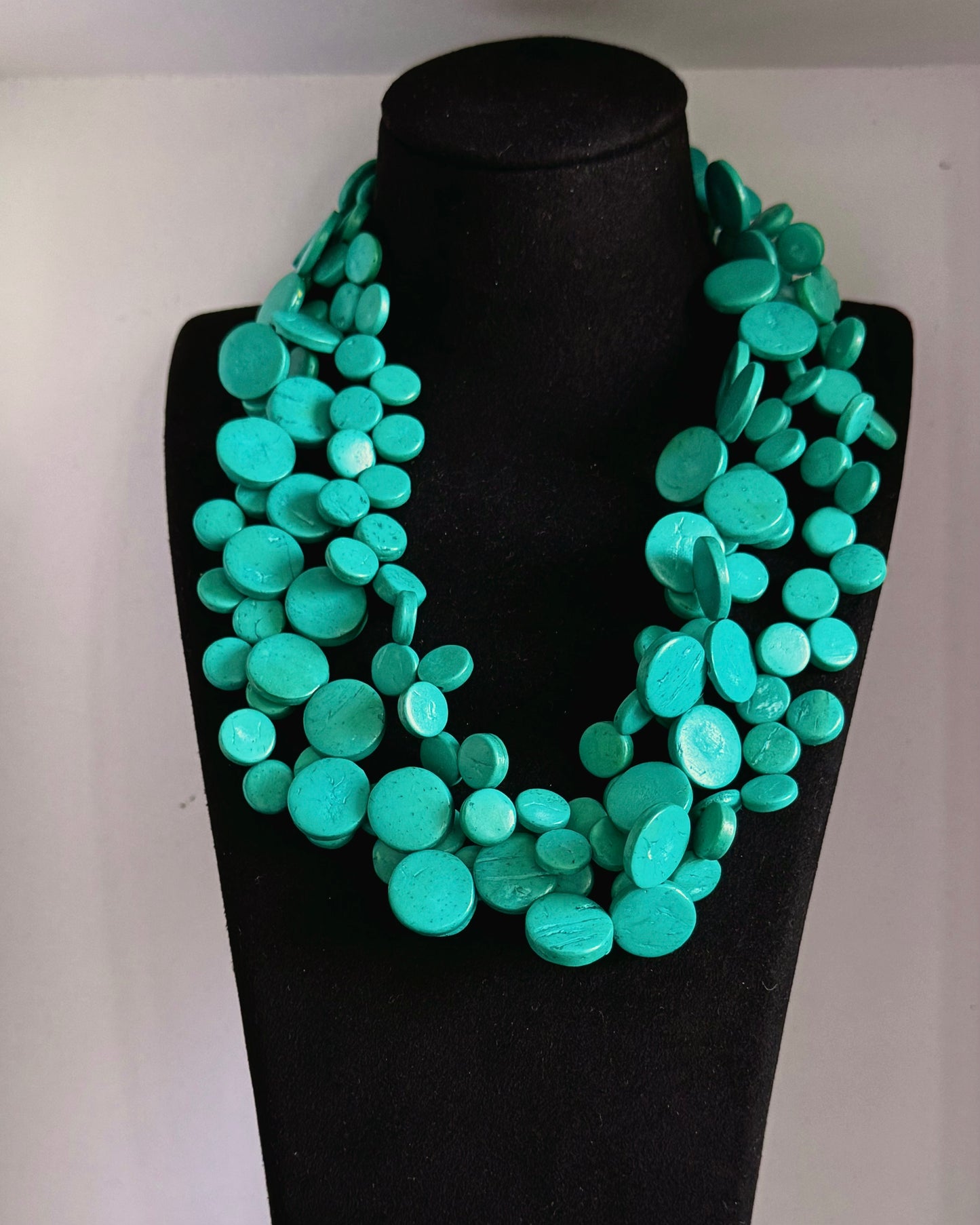 Cascade Disc Necklace in Aqua
