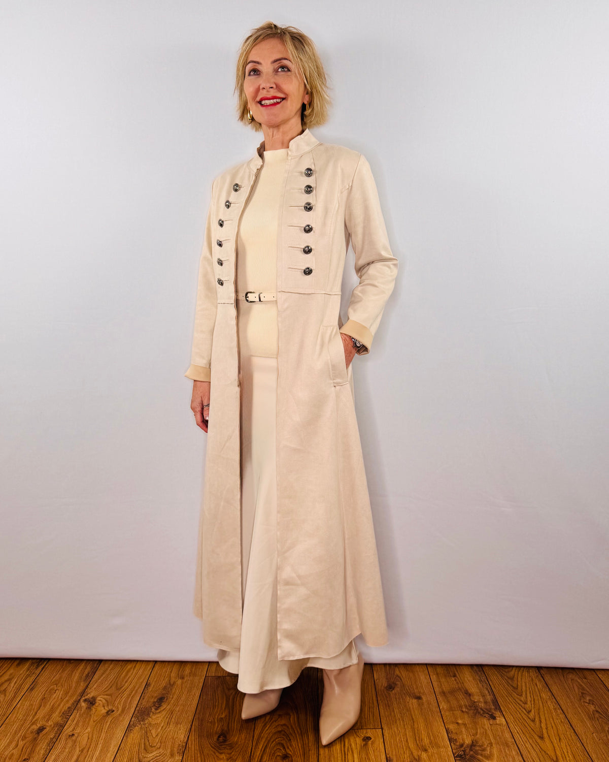 The Carla Military Coat in Oat