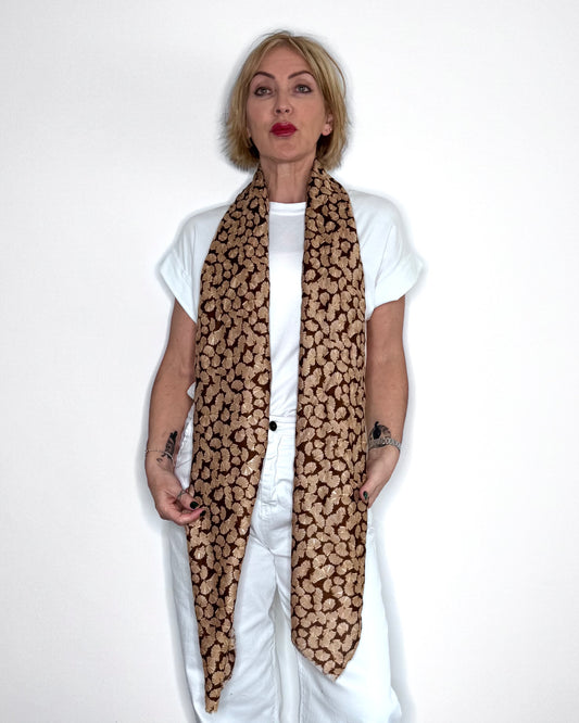 Shell Print Scarf in Chocolate