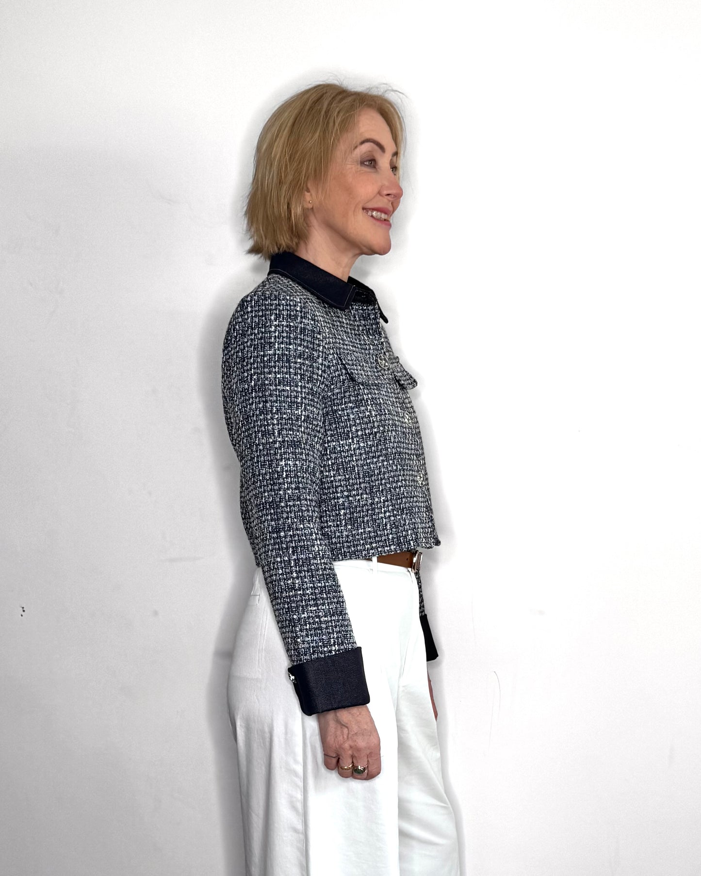 The Elise Jacket in Navy Mix