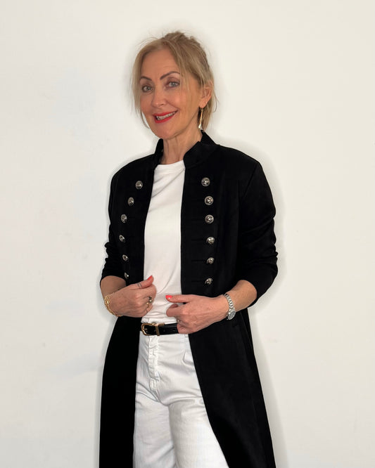 The Carla Military Coat in Black