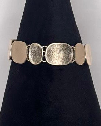 Burnished Flat Link Bracelet in Gold