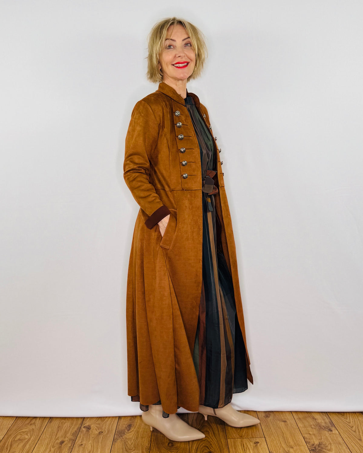 The Carla Military Coat in Tan